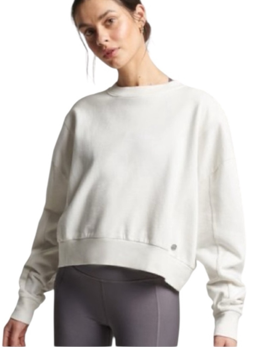 Superdry Cream Flex Batwing Crew Oversized Sweatshirt Pullover Size 10